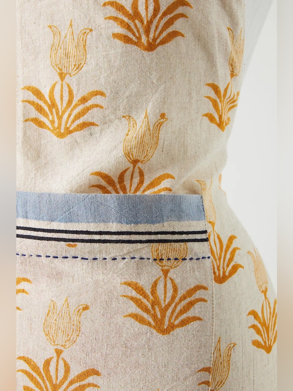 Anthropologie Jen Hewett Blockprinted Apron, NEW - Picture 3 of 5